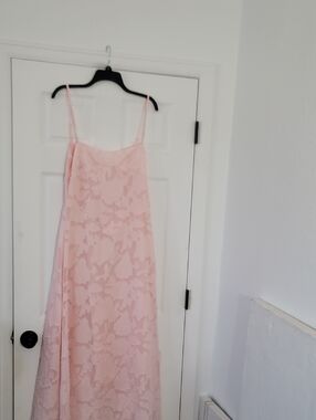 Source Unknown Blush Pink Floral Lace Maxi Dress